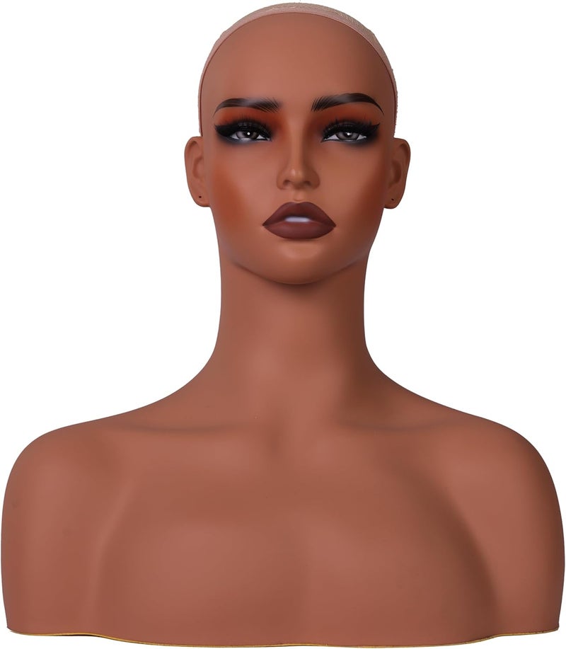 L7 MANNEQUIN European American Femlae Model Head Display Props Mannequin Head with Shoulders Bust (DE 487 YH1) - Image 2